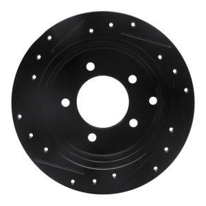 Chrysler 200 Brake Rotor (1) - Rear Right - R1 Concepts - Drilled & Slotted - Black - `07-`17